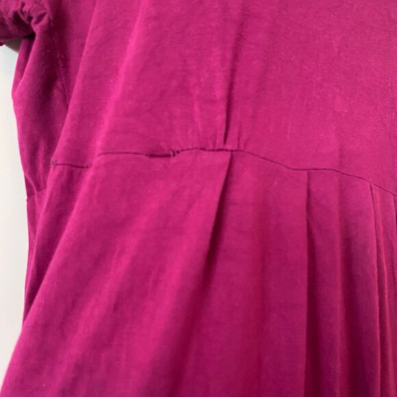 Caite Raspberry Floral Embroidery Rayon Spandex Cowl Neck Dress - Picture 8 of 12